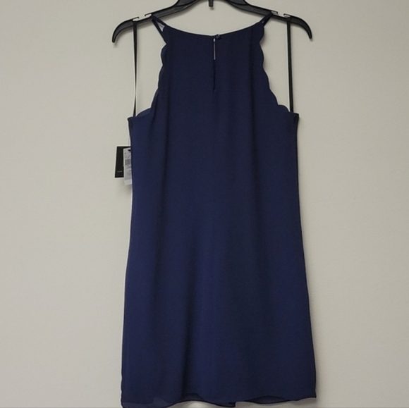 IN San Francisco Scalloped Shift halter Dress Navy Blue L - Picture 6 of 11